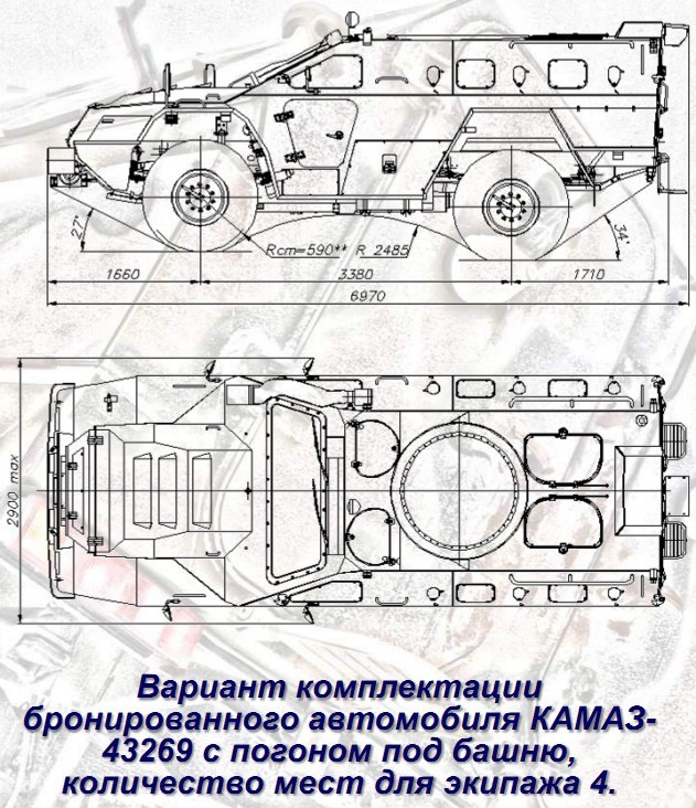 KAMAZ-43269 Vistrel qua sơ đồ vẽ kỹ thuật